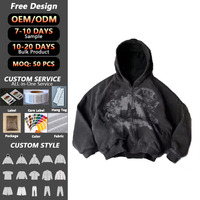 Vêtements Logo personnalisé Designs imprimés numériques Streetwear Mode 100% coton Sweat à capuche zippé d'hiver pour homme