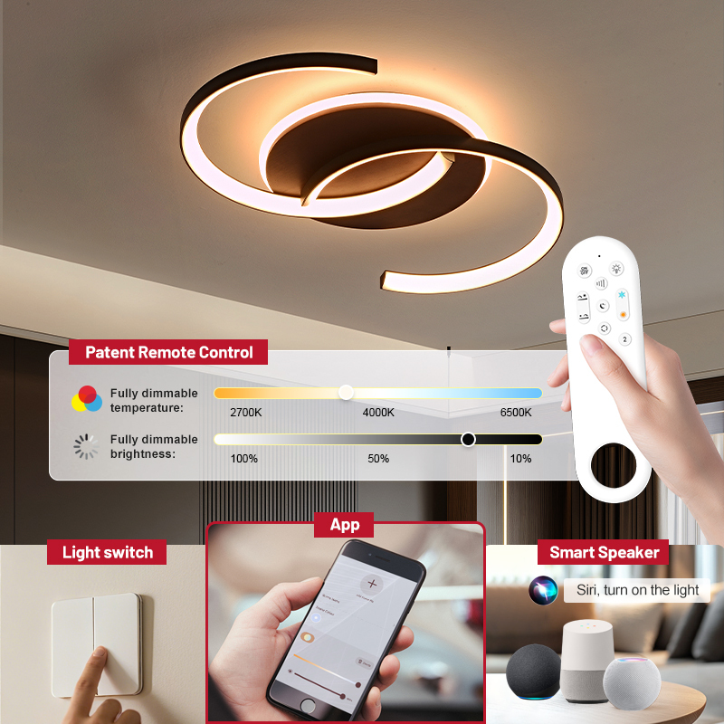 High Brightness Anti-glare Nordic Home Living Room Ceiling Lamp Remote Control Easy Install Dimmable Bedroom Led Ceiling Light · image 4