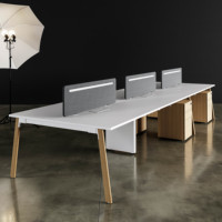 Mobilier de bureau modulaire en bois massif pour 4 6 personnes combinaison de postes de travail design moderne chaises de bureau tables style panneau