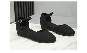 <span class=keywords><strong>5</strong></span> <span class=keywords><strong>cm</strong></span> femmes Espadrilles plate-forme sandales compensées bout fermé plate-forme bride à la cheville décontracté été Espadrilles chaussures à talons - Product Image 6