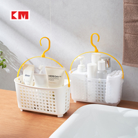 Panier de rangement mural creux en plastique KM6328 avec crochet pour salle de bain et cuisine