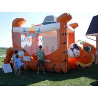 Vente en gros de châteaux gonflables de grande taille avec un design de tigre mignon pour les fêtes dans la cour et les locations pour divertissements d'enfants