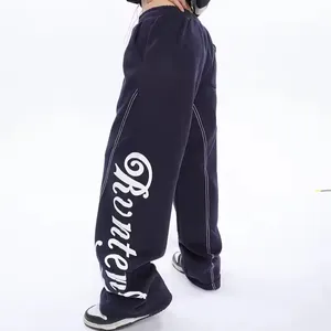 Pantalones de práctica de gran comodidad Pantalones estampados de estilo urbano pantalones de chándal estampado puff