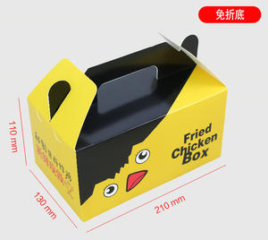 Caja de embalaje de hamburguesa de calidad alimentaria personalizada para llevar patatas fritas hamburguesa caja de papel de comida rápida para llevar caja de pollo frito con asas - Product Image 2