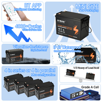 Batterie LiFePO4 150Ah 12.8V 1920W étanche IP67, remplacement pour batteries au plomb 12V de camping-car et maison, installation directe, 4000 cycles, garantie 3 ans