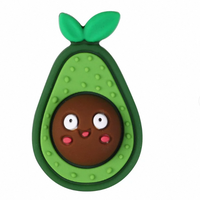 Door China gemaakte, grensoverschrijdende, geurloze siliconenhars kralen in avocado-vorm met rechte opening, losse kralen voor DIY sieraden