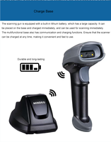 Mindeo CS2290-HD-RF Scanner de codes à barres sans fil 1D/2D Laser à balayage automatique avec compatibilité USB Android pour une utilisation industrielle de supermarché