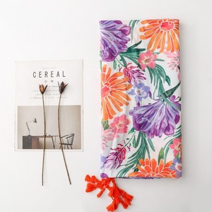 Nuevo Diseño de Alta Calidad, Hijab con Estampado Floral Rosa Tropical, Borlas Hechas a Mano, Cubre Traje de Baño para Verano, Chales con Flecos de Poliéster - Product Image 4
