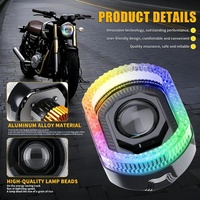 1 pièce Phare LED de 3 pouces à double lentille de projecteur, faisceau Hi/Lo, avec Angel Eye et Devil Eye, phare avant de remplacement pour moto