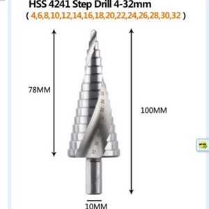Yili Hardware Metric <b>Step</b> <b>Drill</b> Bits 3-12mm 4-22mm 6-24mm Hex Shank TiCN Coated For Steel Drilling - Product Image 4