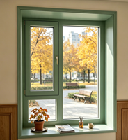 Sistema de Drenaje Oculto de Alta Impermeabilidad, Ventana de Madera Revestida de Aluminio, Resistente a Tifones y Tormentas