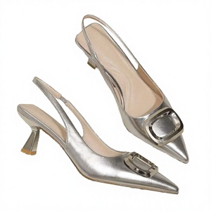Sandalias de Mujer para Primavera/Verano, Diseño de Punta Puntiaguda, Estilo Slip-On, Tacón Bajo, PU, Moda de Lujo, Ligeras, Transpirables, con Suela de Goma - Product Image 2