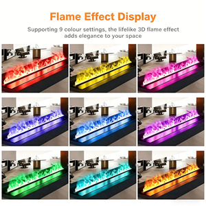 <span class=keywords><strong>Cheminée</strong></span> à vapeur ultrasonique à simulation <span class=keywords><strong>de</strong></span> flamme réelle, hauteur <span class=keywords><strong>de</strong></span> flamme réglable, télécommande, sécurité pour l'affichage en centre commercial - Product Image 6