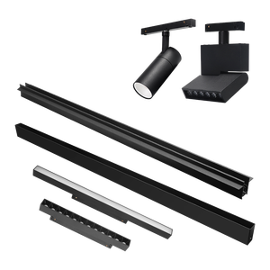 Rail magnétique pour éclairage linéaire, nouveau modèle 2024, livraison directe d'usine, design moderne, LED PC CE noir mat 80 E40, rail nordique - Product Image 2