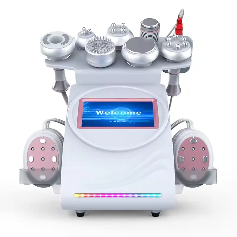 Novo produto quente máquina de almofadas RF EMS a vácuo 9 em 1 80k multifuncional para redução de gordura corporal e rosto máquina de emagrecimento para uso em salão de beleza