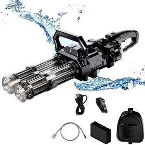 Pistolet à <span class=keywords><strong>eau</strong></span> électrique Gatling avec barils rotatifs, lumières et étincelles, grande capacité, lanceur d'<span class=keywords><strong>eau</strong></span> automatique, pour piscine, plage, fête, MILI JF-005G - Product Image 3