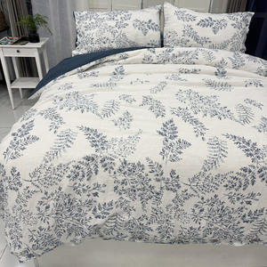 Set tempat tidur Linen motif bunga, set seprai linen organik 100%, kasur Queen, seprai penutup - Product Image 6