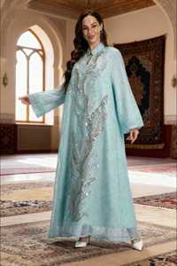 Robe de soirée élégante pour femmes, brodée de paillettes, style modeste, style d'Arabie Saoudite, vert rouge, <span class=keywords><strong>abaya</strong></span> taille 2XL, vêtements musulmans traditionnels - Product Image 3