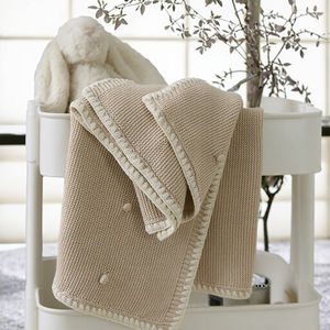 Mimixiong OEKO Tex algodón sólido tejido Swaddle ropa de cama para bebés recién nacidos con borde de concha de ganchillo manta de punto moderna - Product Image 2