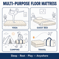 Matelas futon portable personnalisé, lit japonais, tatami, matelas pliable pour le sol