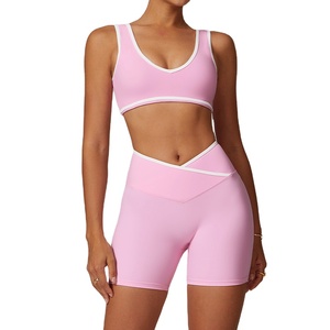 Conjunto deportivo de yoga para mujer, de cintura alta, sin espalda, ajustado, color nude. - Product Image 6