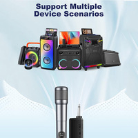 Système de microphones dynamiques sans fil 2,4 GHz à double micro avec récepteur Type C et métallique pour scène extérieure, diffusion en direct à domicile