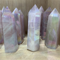 Natürliche Rosenquarz türme Engel Aura Rose Quarz Säule Kristall türme Obelisk Kristall Heils teine