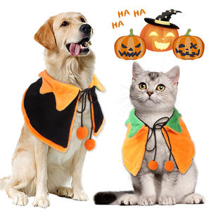 HUASONG-capa de doble cara para Halloween, calabaza, gato, perro, adorno bonito, vestido, Festival, babero, suministros para mascotas - Product Image 2