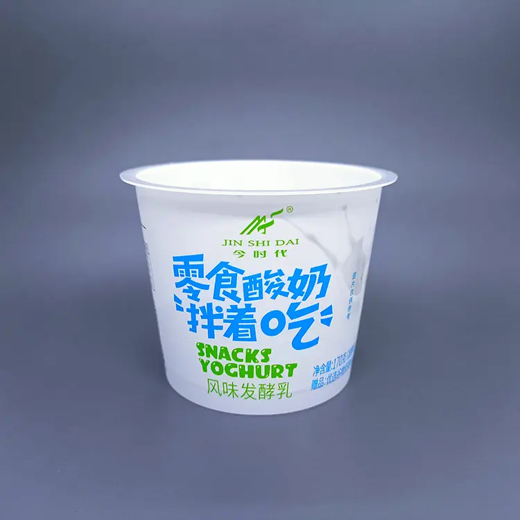 Tazza di yogurt in plastica stampa iml personalizzata confezione di gelato da 300 g 10 once contenitore di plastica per tazza in PP con coperchio e cucchiaio