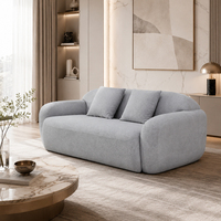 Canapé modulaire 3 places en tissu gris de designer italien moderne, compressé sous vide, gain de place, pour appartement et hôtel