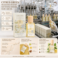 Huile capillaire OEM ODM 30ml, parfum agrumes verts, sérum capillaire réparateur pour cheveux secs et abîmés, bio, hypoallergénique, adoucissant, brillant, anti-frisottis
