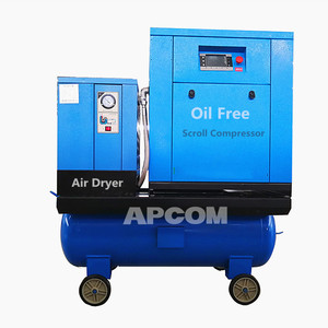 เครื่องอัดอากาศแบบสโครลไร้น้ำมัน APCOM ระบายความร้อนด้วยอากาศ แบบติดตั้งถาวร ใช้ไฟฟ้ากระแสสลับ 380V สำหรับอุตสาหกรรม - Product Image 1
