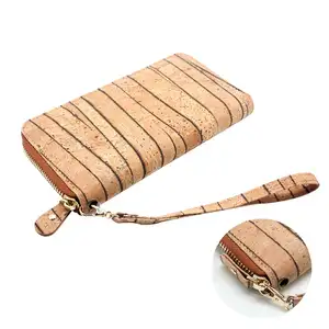 BoshihoAliexpress-Bolso de mano de corcho respetuoso con el medio ambiente, cartera vegana de grano vertical, para teléfono móvil