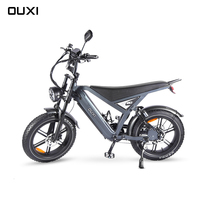 Bicicleta Eléctrica OUXI de 1000W con Llantas Gruesas GT20, Bicicleta Eléctrica de Acero, E-Bike de 20 Pulgadas para Adultos