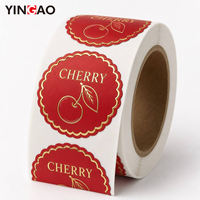 Autocollants personnalisés Yingao imperméables, autocollants en feuille d'or pour fruits, autocollants adhésifs imperméables, logo personnalisé, autocollants d'emballage