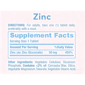 כמוסות 50 מ\\\"ג אבץ וויטמין C, תוסף תזונה לתמיכה חיסונית למבוגרים, ללא סוכר, מפיצים סיטונאיים - Product Image 2