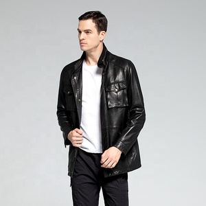 Popolare e personalizzabile-<span class=keywords><strong>giacca</strong></span> di <span class=keywords><strong>vera</strong></span> <span class=keywords><strong>pelle</strong></span> da <span class=keywords><strong>uomo</strong></span> nera di alta qualità - Product Image 2