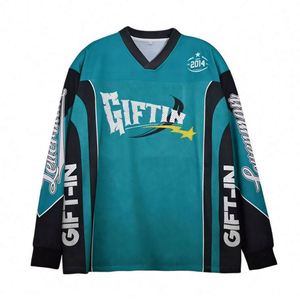 Free Design Custom Streetwear Vintage Sublimation American Long Sleeve Classic Football <b>Mesh</b> Jersey - Product Image 2