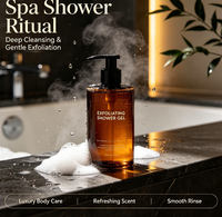 Gel Douche Exfoliant Marque Blanche AHA Acides de Fruits – Exfoliant Corporel Doux Éclaircissant pour Peaux Rêches et Hyperkératosis Pilaire
