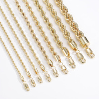 Collier en or 14 carats CM Jewelry en gros, chaîne de corde unisexe classique hip-hop, chaîne épaisse, plusieurs tailles