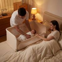 Lit Cododo Pliable et Compact ChocChick pour Bébé, Berceau Portable avec Barrière de Lit 2-en-1 Respirant et Fenêtres en Maille 360°