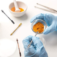 Cuillères portables en alliage de zinc, cuillères à thé, accessoires pour fumeurs, cuillères doseuses pour médicaments, mini pelle métallique, cuillère à épices avec trou de suspension