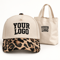 Casquettes de baseball brodées personnalisées, visière imprimée léopard, en coton, ajustables, avec fermeture snapback, pour femmes et hommes, protection solaire, vente en gros