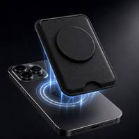 Dompet Kartu Magsafe Kulit PU Premium dengan Logo Kustom Grosir, Dompet Kartu Ponsel Magnetik Kuat untuk iPhone OEM ODM