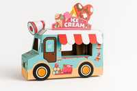 Maisonnette pour chat en carton personnalisée, camion de crème glacée en carton, griffoir pour chat en carton, maison pliable pour chat avec des designs et des couleurs uniques