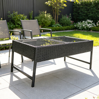 Table de patio rectangulaire en rotin PE, réglable en hauteur, pour l'extérieur, vente en gros d'usine
