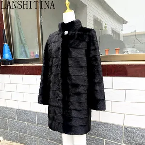 Luxury 100% Real Mink Fur Women Jacket Overcoat Genuine China Mink Fur Coat