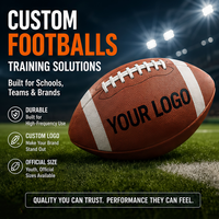 Ballon de football américain professionnel en cuir PU de haute qualité avec logo personnalisé, taille senior 9, couleur marron