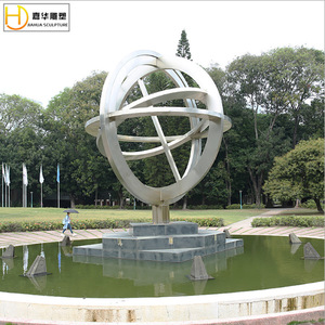 Escultura Abstracta de Globo Terráqueo Jia Hua, de Acero Inoxidable, para Montar en el Suelo, Decoración para Jardín, Plaza o Exteriores - Product Image 4