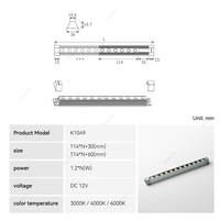 Bande lumineuse LED moderne en aluminium anti-éblouissement avec capteur de geste, finition brossée, écologique, pour cuisine intérieure, armoire, DC12V